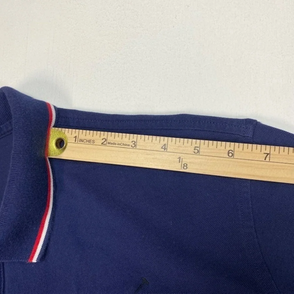 Polo Ralph Lauren Mens XXL Navy Blue Big Pony Long Sleeve Polo Tipped Trim - Picture 6 of 10
